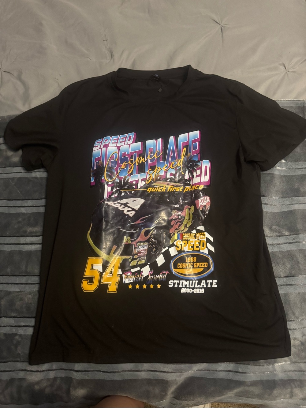 Men’s Black Graphic Racing T-Shirt - Speed & Stimul8 Design